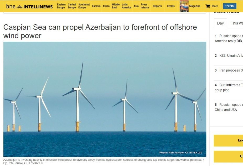 “BNE Intellinews”: Azərbaycan dəniz külək enerjisi üzrə liderə çevrilə bilər