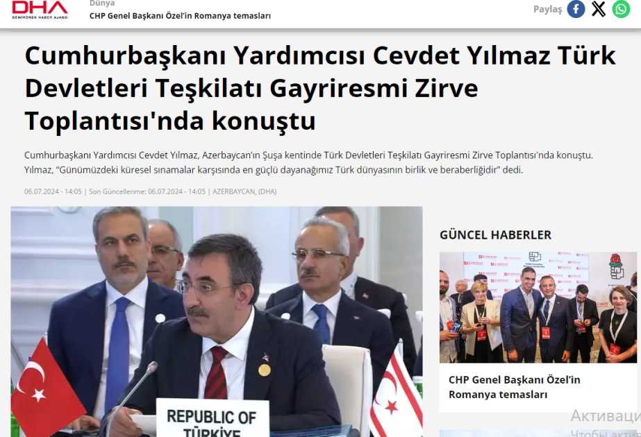 Türkiyə mətbuatı: Şuşa Zirvə görüşü türk dünyasının birliyi yolunda mühüm addımdır