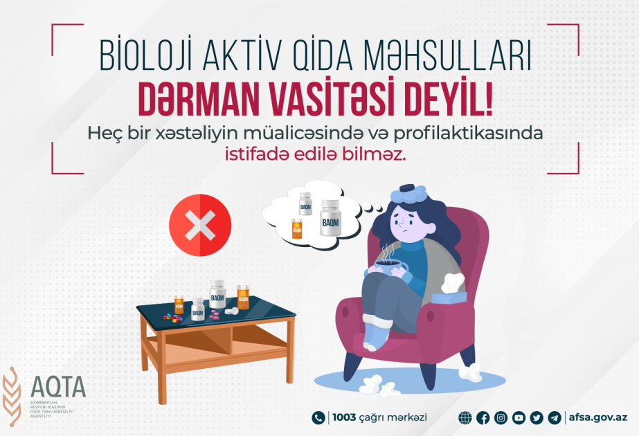 AQTA bioloji aktiv qida məhsullarından istifadə ilə bağlı məlumat yayıb
