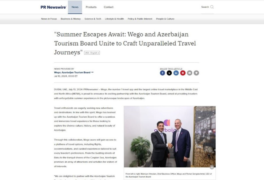 Wego y ATB invitan a los turistas a un viaje inolvidable a Azerbaiyán