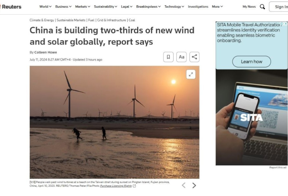 China is building two-thirds of new wind and solar globally, report says