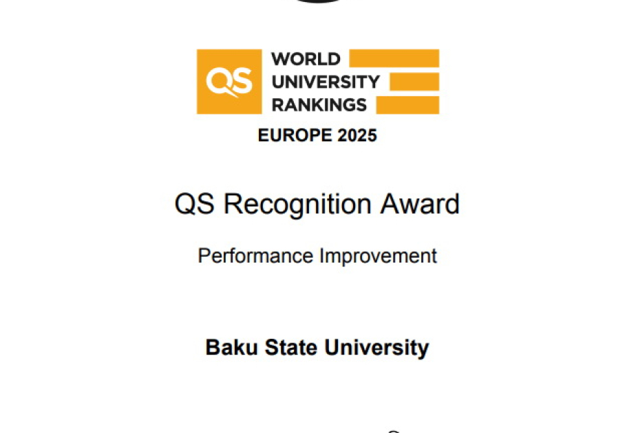 BDU QS reytinq təşkilatı tərəfindən “Performansın yüksəlməsi mükafatı” ilə təltif olunub
