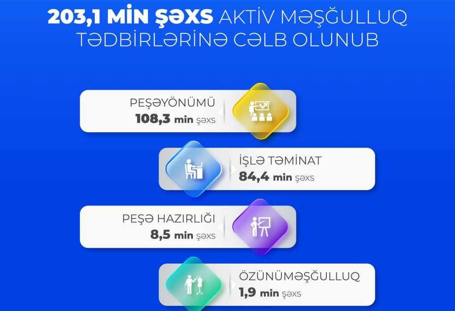 İlin əvvəlindən bəri 203 mindən çox şəxs aktiv məşğulluq tədbirləri ilə əhatə olunub