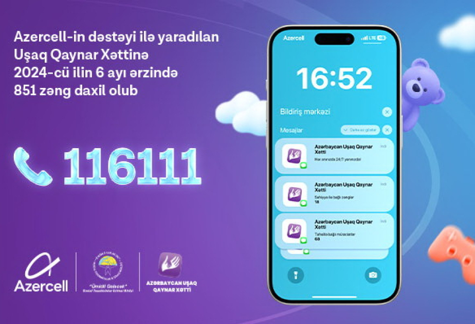 ®  “Uşaq Qaynar Xətti”nə son altı ayda 851 müraciət daxil olub