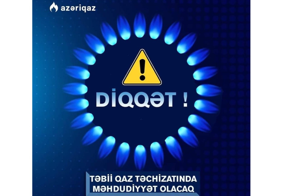 Paytaxtın 4 rayonunun qaz təchizatında fasilə yaranacaq