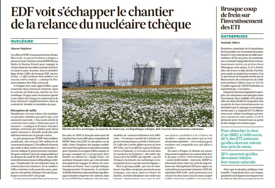 Le gouvernement tchèque a refusé l’offre française