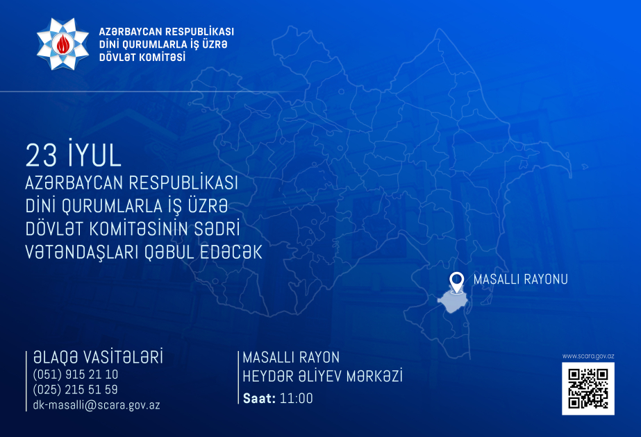 Dövlət Komitəsinin sədri Masallıda vətəndaşların müraciətlərini dinləyəcək