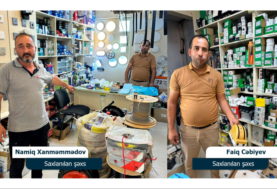 Abşeron rayonunda 100 min manatlıq elektrik əşyalarını oğurlayan iki nəfər saxlanılıb