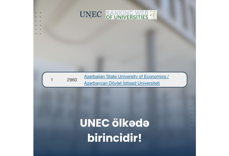 UNEC вошел в 10 процентов лучших университетов мира