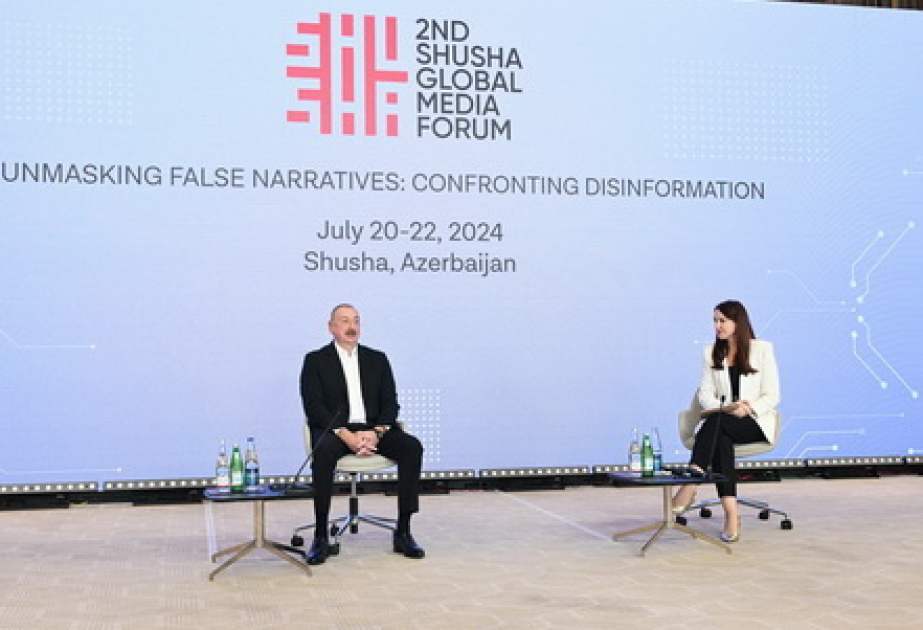 2. Globales Media Forum in Schuscha Präsident Ilham Aliyev nimmt am Forum teil VIDEO