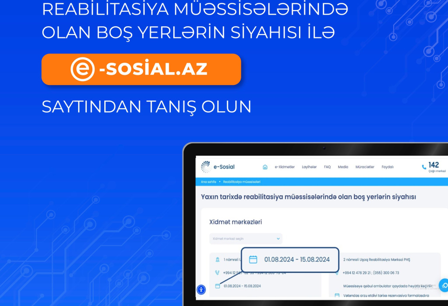 Reabilitasiya xidmətlərindən faydalanmaq istəyənlər üçün bir neçə yeniliyin tətbiqinə başlanılıb