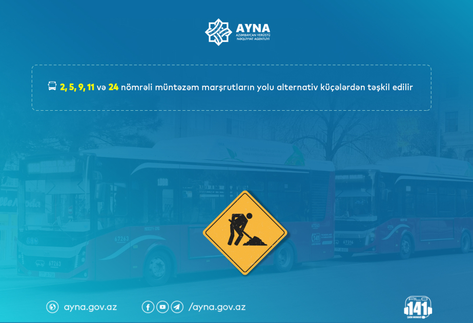 Paytaxtın 5 avtobus marşrutunun hərəkət sxemi dəyişdirilib