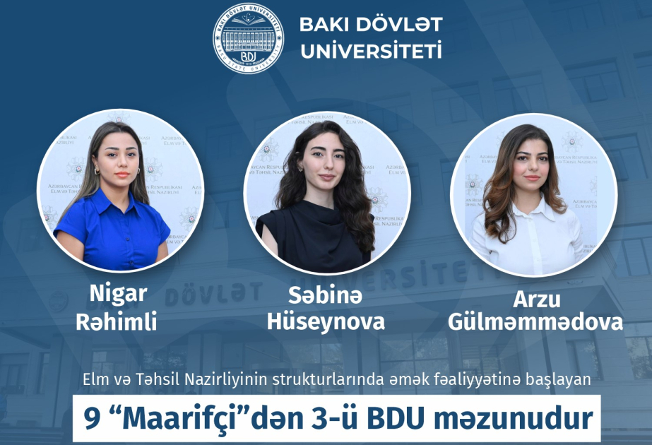 Əmək fəaliyyətinə başlayan doqquz nəfər “Maarifçi”dən üçü BDU məzunudur