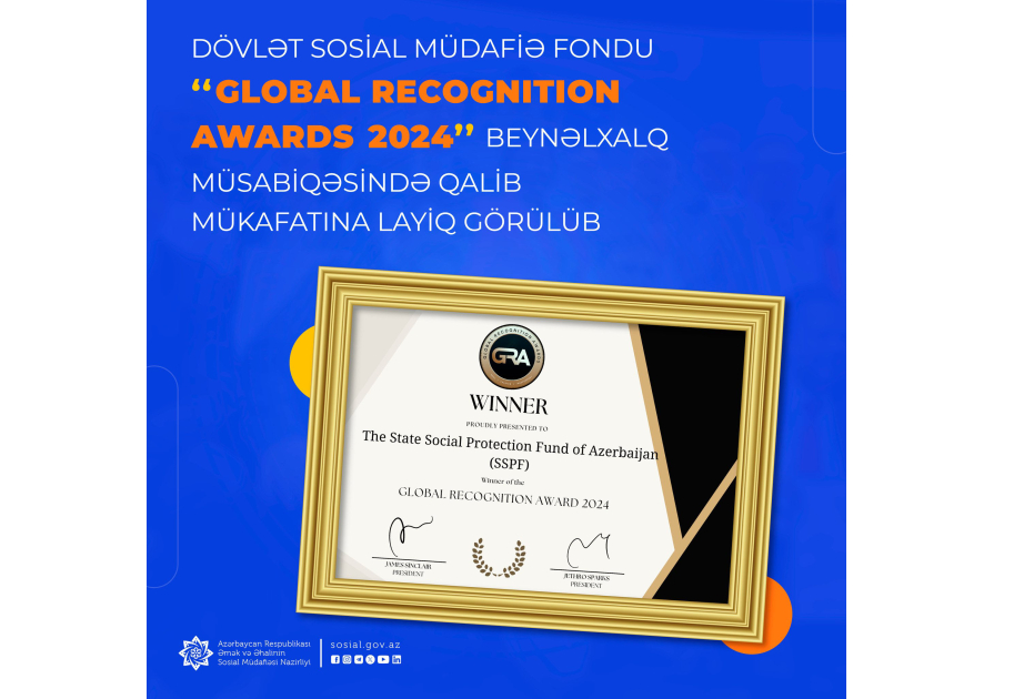 DSMF ABŞ-ın “Global Recognition Award 2024” mükafatına layiq görülüb