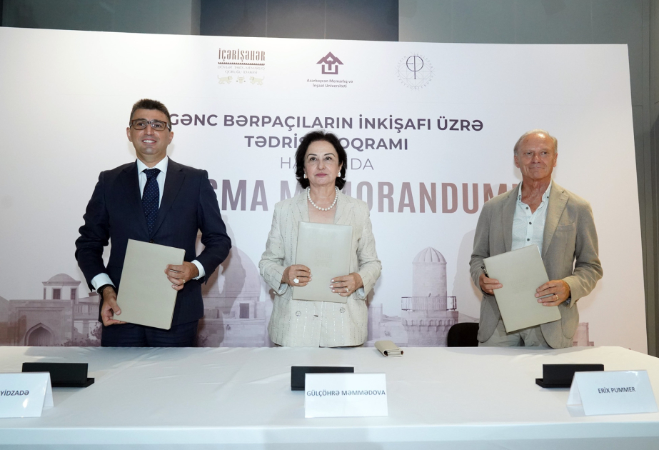 “Gənc bərpaçıların inkişafı üzrə tədris proqramı”na dair Anlaşma Memorandumu imzalanıb
