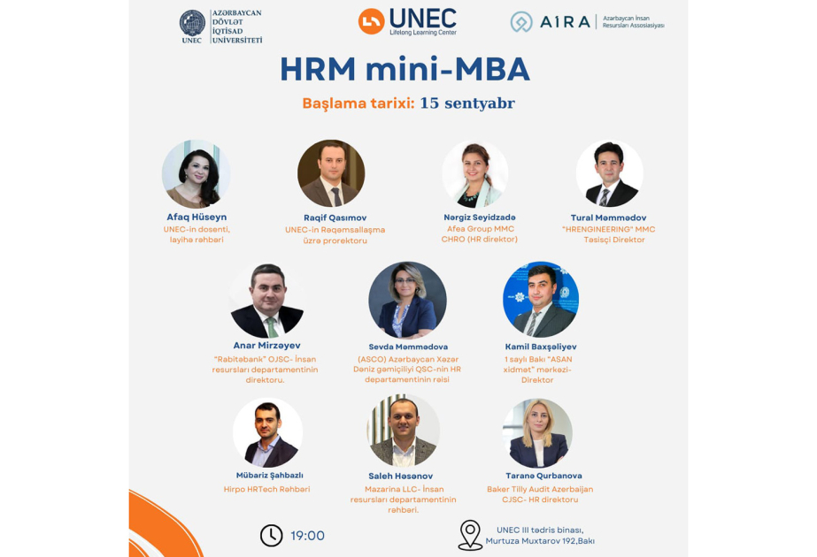 UNEC “İnsan resurslarının idarəedilməsi” mini-MBA təlim proqramına start verir