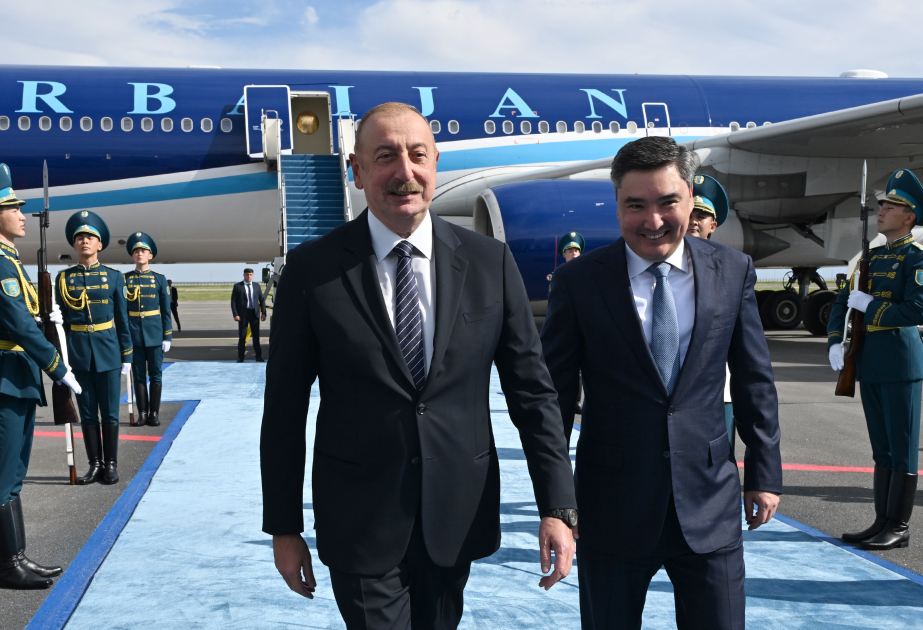 President of Azerbaijan Ilham Aliyev arrived in Kazakhstan VIDEO
