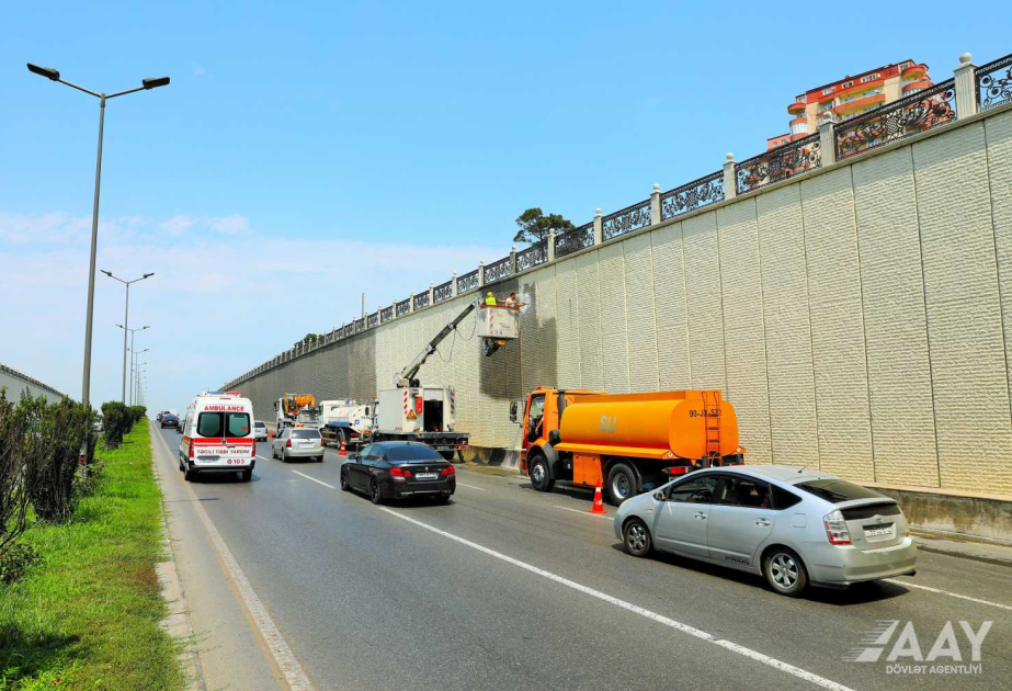 Bakıda tunellər və tuneldaxili yol elementləri təmizlənir VİDEO