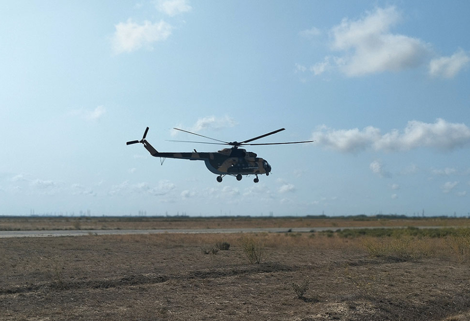 HHQ-nin helikopter bölmələri ilə təlim-məşq uçuşları keçirilib VİDEO
