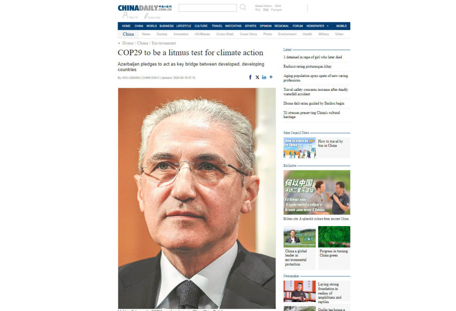 “China Daily”: COP29 iqlim fəaliyyətində lakmus kağızı olacaq