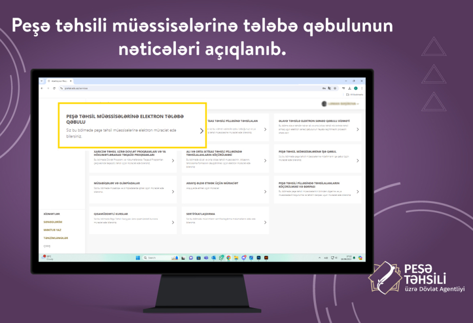 Peşə təhsili müəssisələrinə tələbə qəbulunun nəticələri açıqlanıb