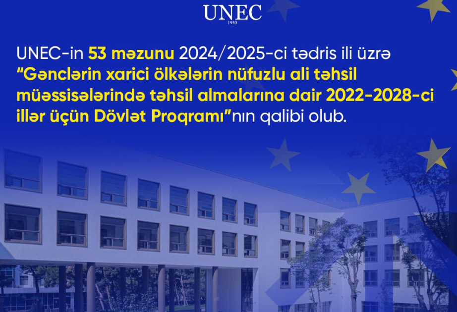 UNEC-in 53 məzunu Dövlət Proqramının qalibi olub