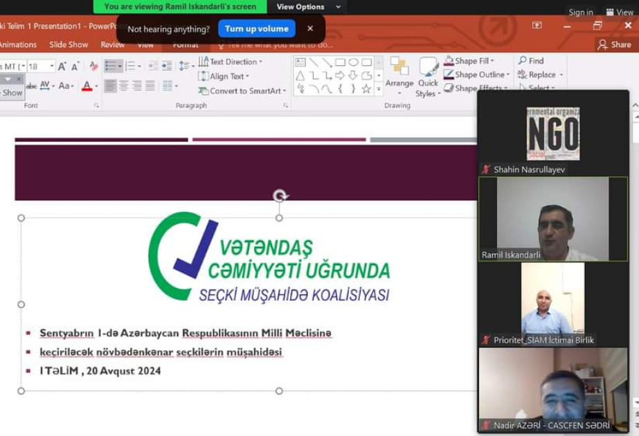 “Vətəndaş Cəmiyyəti Uğrunda” Seçki Müşahidə Koalisiyası seçki müşahidəçiləri üçün təlimlərə başlayıb