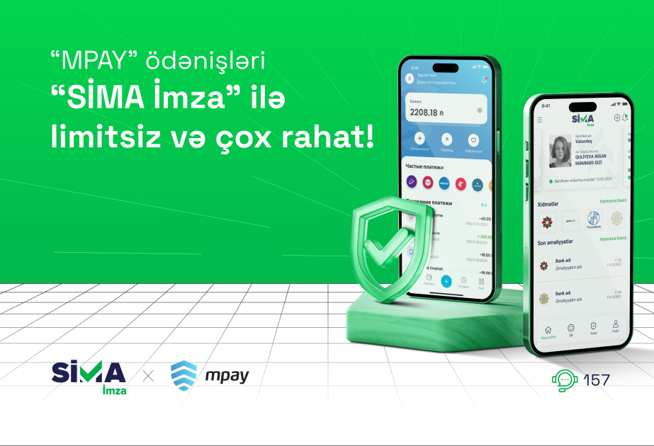 ®  MPAY ödənişləri “SİMA İmza” ilə limitsiz və rahatdır!