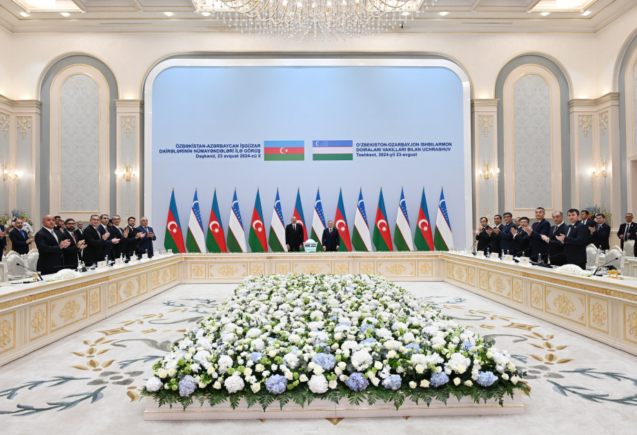 Presidents of Azerbaijan and Uzbekistan held meeting in Tashkent with representatives from business communities VIDEO