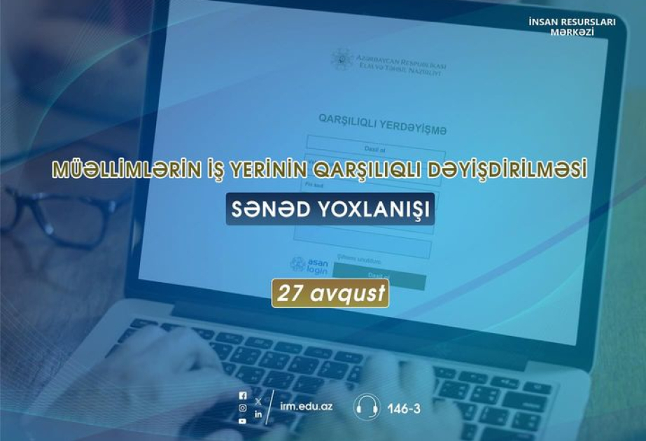 İş yerinin qarşılıqlı dəyişdirilməsi prosesində iştirak edən müəllimlərin nəzərinə
