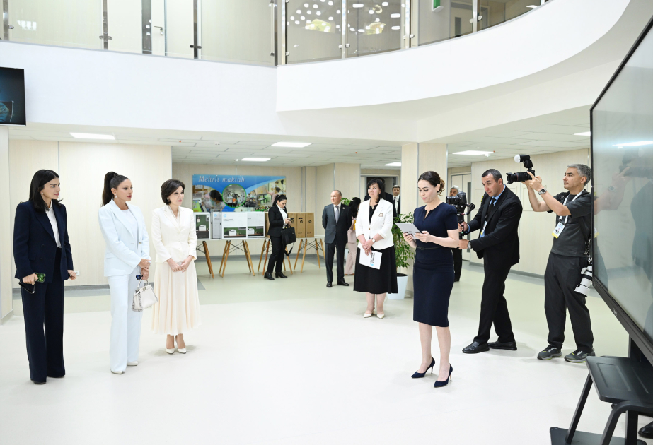 Aserbaidschans und Usbekistans First Ladies besuchen Mehrli- Schule in Taschkent VIDEO