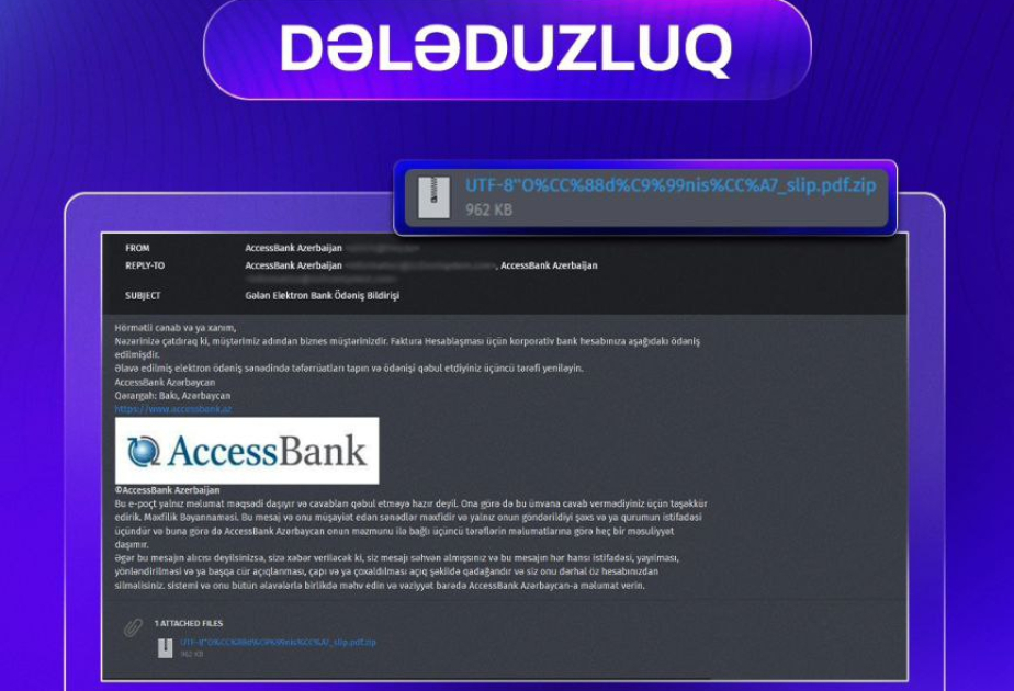 Ölkədə fəaliyyət göstərən müxtəlif bankların adından fişinq cəhdləri həyata keçirilir -  XƏBƏRDARLIQ