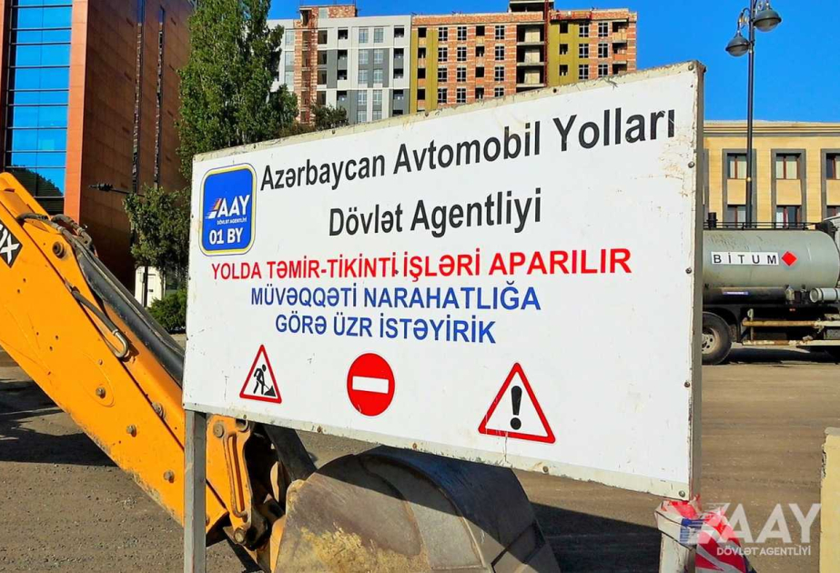 Yasamal rayonunun Həsən bəy Zərdabi küçəsində təmir işləri aparılır VİDEO