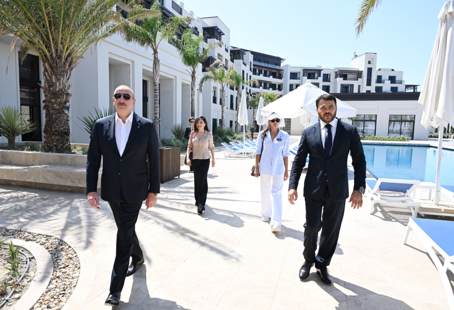 President Ilham Aliyev and First Lady Mehriban Aliyeva attended inauguration of LANDAU School and “The Grand” apart hotel at Sea Breeze Resort VIDEO