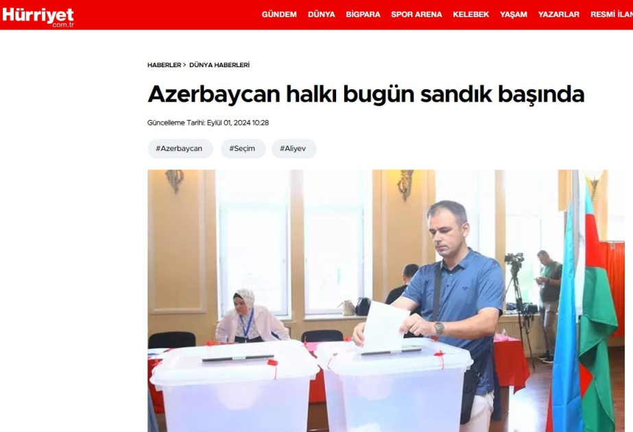 Turkish and Northern Cyprus media: Snap parliamentary elections will be conducted for the first time in 30 years across the entire sovereign territory of Azerbaijan