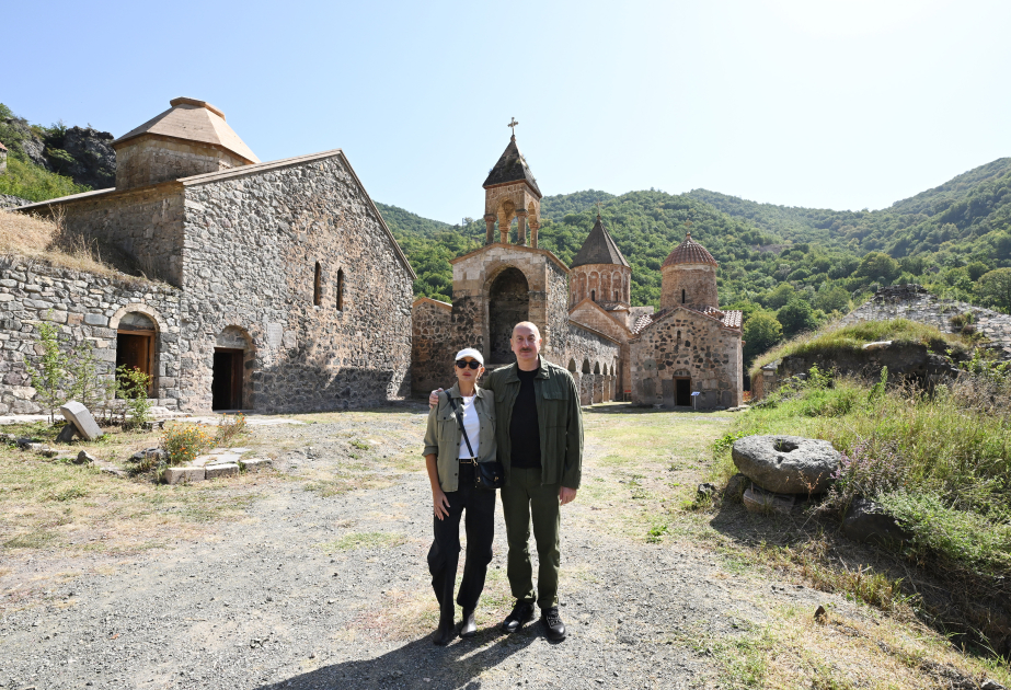 President Ilham Aliyev and First Lady Mehriban Aliyeva visited Khudavang Monastery Complex in Kalbajar VIDEO