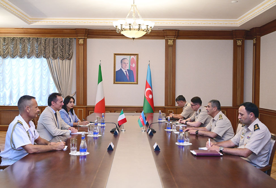 Minister of Defense meets with Ambassador of Italy to Azerbaijan