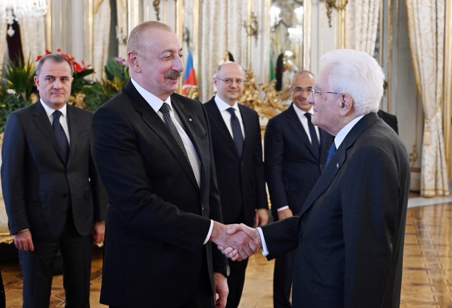 President Ilham Aliyev had working lunch with President of Italy in Rome VIDEO