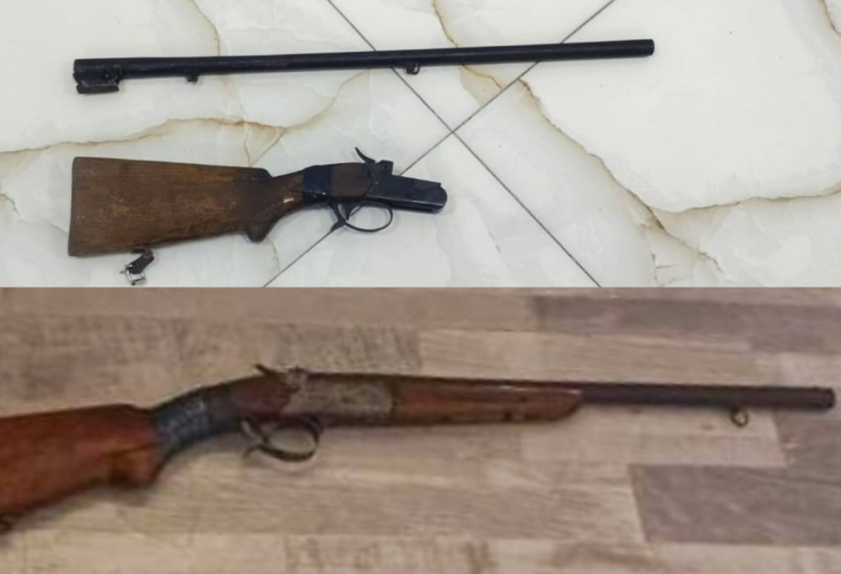 Biləsuvar sakinlərindən qanunsuz saxlanılan odlu silahlar təhvil götürülüb