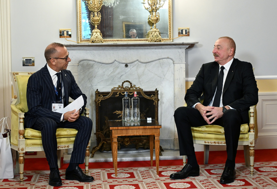 El Presidente Ilham Aliyev se reunió con el Consejero Delegado de Ansaldo Energia de Italia en Cernobbio