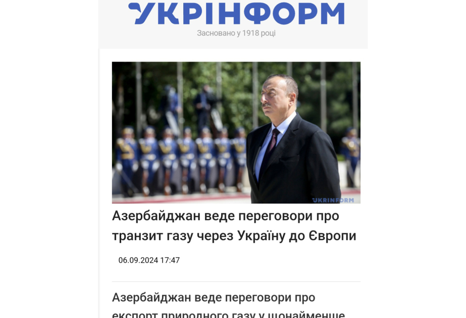 Ukrayna mətbuatı Azərbaycan Prezidenti İlham Əliyevin Çernobbio Forumundakı çıxışından yazıb
