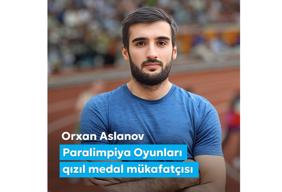 La première vice-présidente Mehriban Aliyeva félicite Orkhan Aslanov, médaillé d’or des Jeux paralympiques de Paris