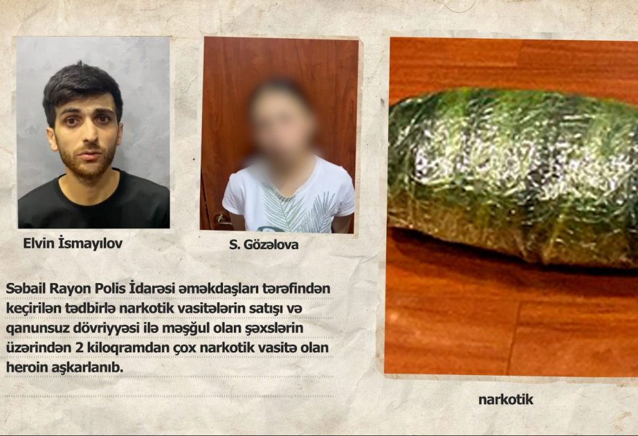 Səbaildə saxlanılan şəxslərdən 2 kiloqram heroin aşkarlanıb VİDEO