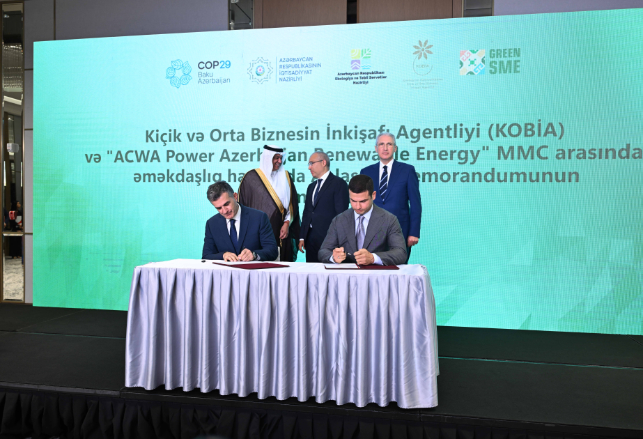 KOBİA və “ACWA Power” arasında KOB-ların yaşıl keçidi üzrə əməkdaşlığa dair Anlaşma Memorandumu imzalanıb