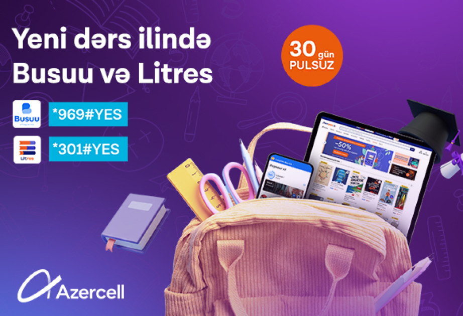 ®  Azercell grants free access to “Litres” and “Busuu” apps