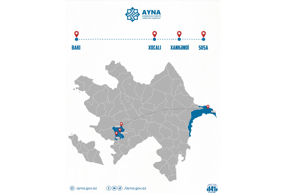 Будет запущен регулярный автобусный рейс Баку-Ходжалы-Ханкенди-Шуша