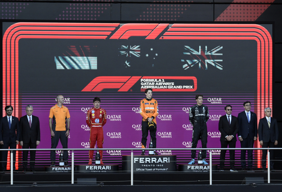 Formula 1 Azərbaycan Qran-Prisinin qalibləri mükafatlandırılıblar