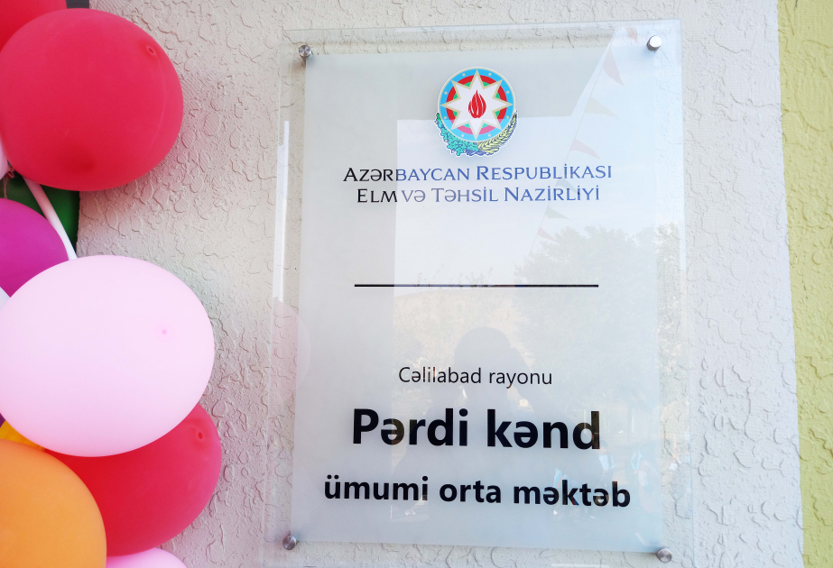 Cəlilabadın Pərdi kəndində yeni məktəb binası istifadəyə verilib VİDEO