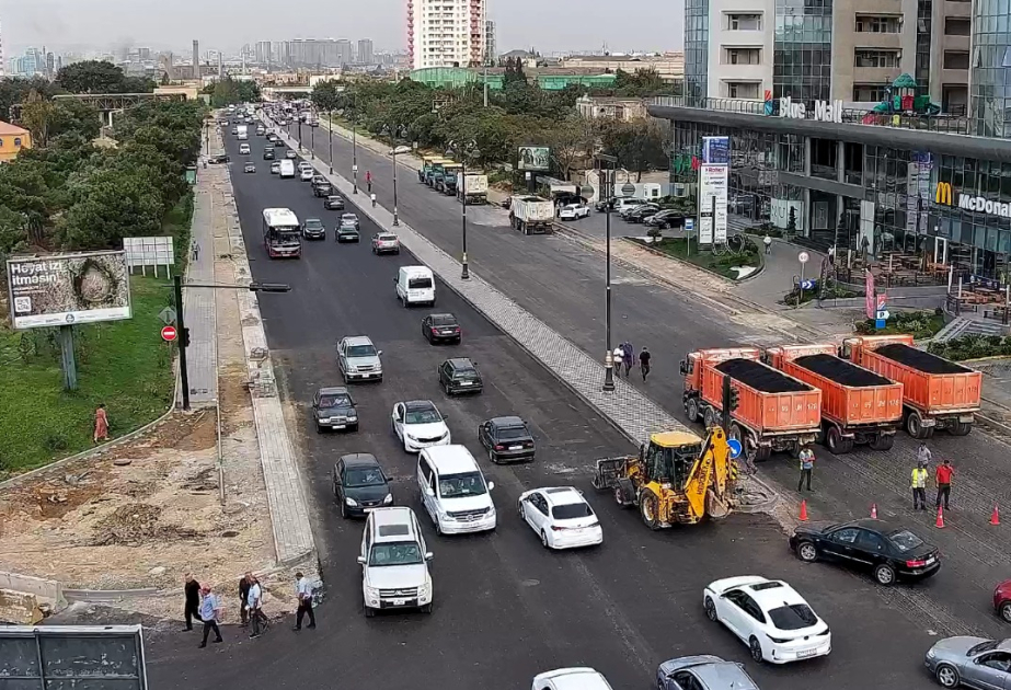 Bakıda bu yolda təmir işləri aparılır