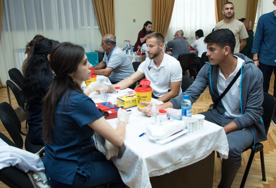 Основная команда футбольного клуба «Сумгайыт» приняла участие в акции по сдаче крови